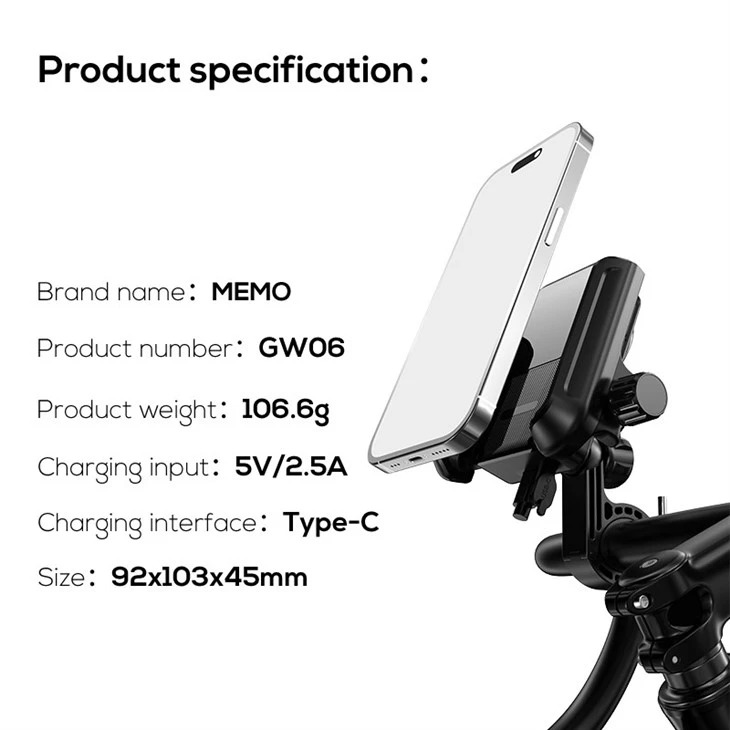 MEMO GW06 Phone Cooler Holder Bike Bicycle Adjustable Motorcycle Handlebar Mount Phone Holder price